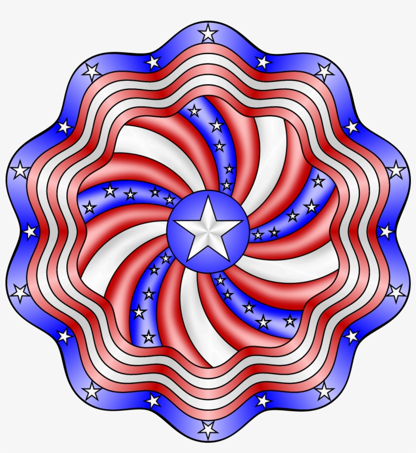 Stars And Stripes Mandala Coloring Page - Stars Coloring Page Mandala, transparent png #2829928