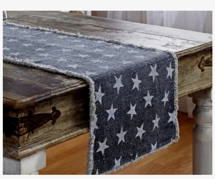 Rustic Patriotic Navy Multi Star Farmhouse Table Runner - Vhc Brands Multi Star Navy Table Runner - 72", transparent png #2830101