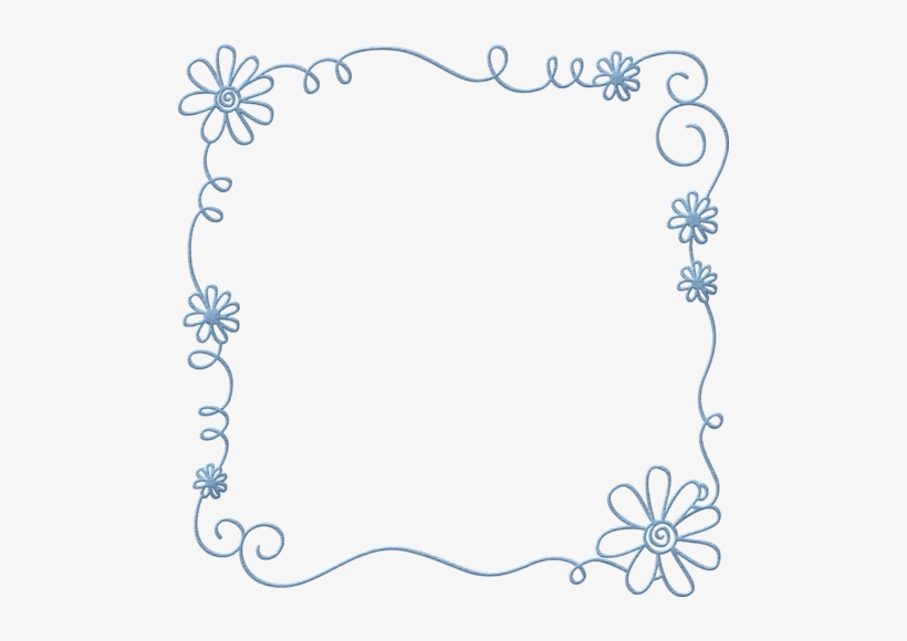 Denim - Green Flowers Border Clipart, transparent png #2830148
