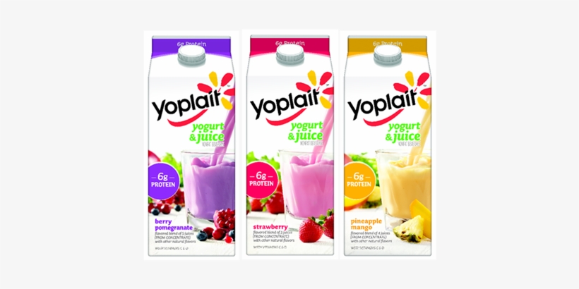 Yoplait Unveils Yogurt And Juice Drink Range - Yoplait Berry Pomegranate Yogurt & Juice Nonfat, transparent png #2831386