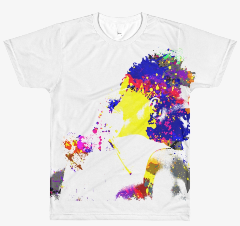 Focused Athlete Multi Colored Splatter Effect, Short - T-shirt, transparent png #2831445