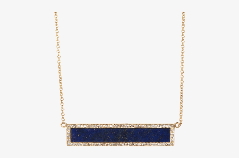 Jennifer Meyer Diamond & Lapis Bar Pendant Necklace - Chain, transparent png #2833828