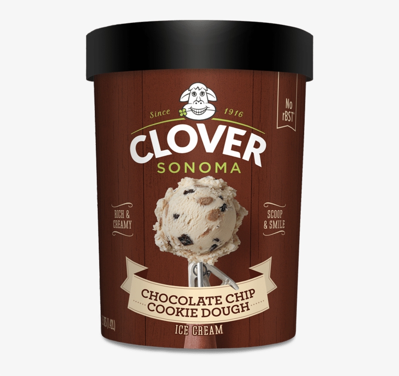 Chocolate Chip Cookie Dough - Clover Stornetta Farms Natural Ice Cream, Vanilla Bean, transparent png #2833952