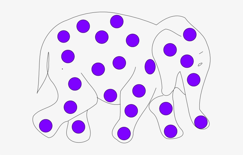 Polkadot Elephants Clip Art - Purple Polka Dotted Elephant, transparent png #2833987