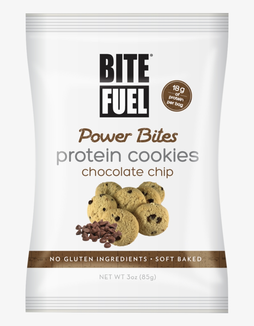 Chocolate Chip Protein Cookies - Bite Fuel - Power Bites Protein Cookies Double Chocolate, transparent png #2834057