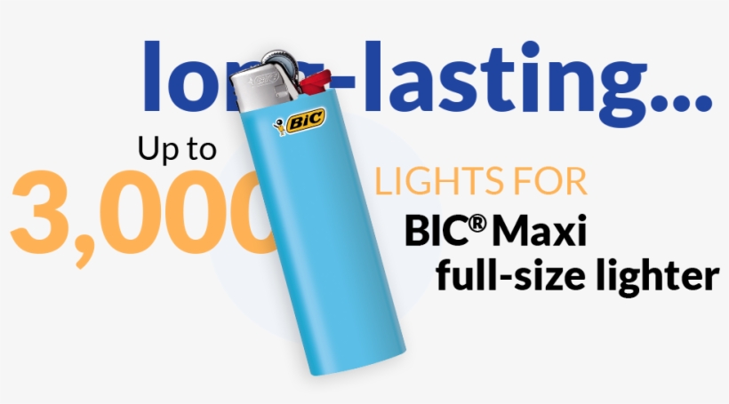 Blue Lighter And Text Up To 3,000 Lights - Long Does A Lighter Last, transparent png #2834410