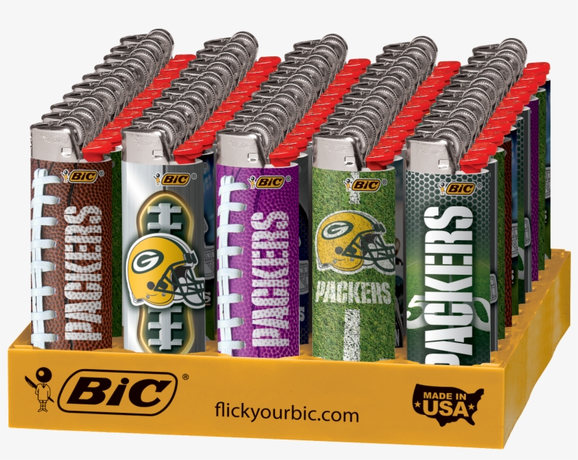 Greenbay Packers - Bic Lighter 50 Ct Tray - Hispanic Culture, transparent png #2834700
