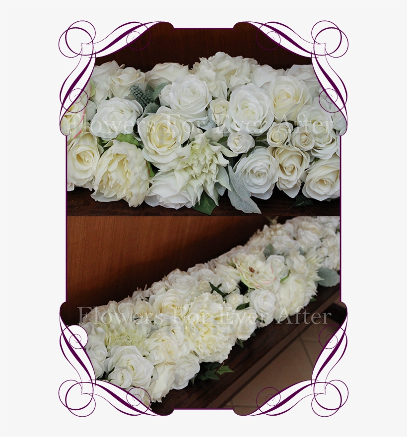 Silk Wedding Flowers Melbourne, Silk Wedding Flower - Ivory Flower Garland, transparent png #2835607
