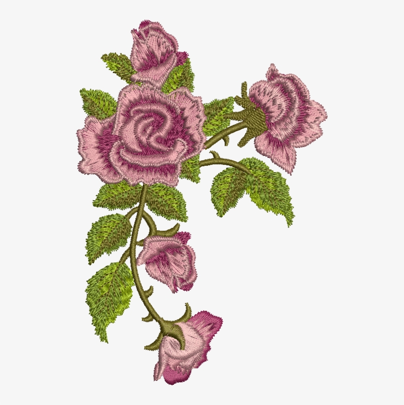 Clasic Rose Garland - Floral Embroidery Designs Png, transparent png #2835766
