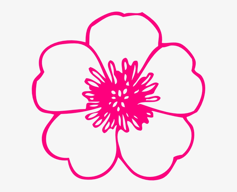 How To Set Use Pink Daisy Clipart - Flower Clipart Black And White Outline, transparent png #2836077