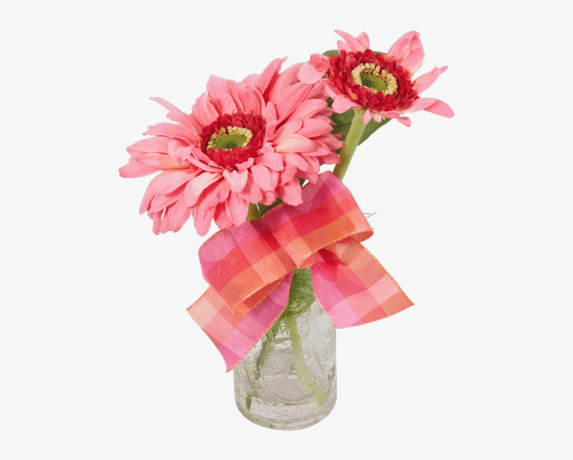 Silk Pink Gerbera Daisy Bud Vase • - Royer's Flowers & Gifts, transparent png #2836310