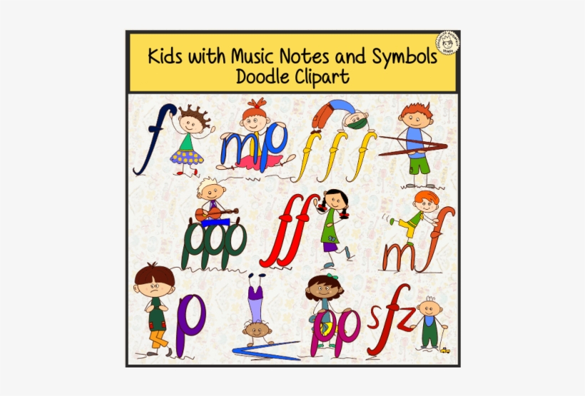 Kids With Music Notes And Symbols Doodle Clipart - Music, transparent png #2836441