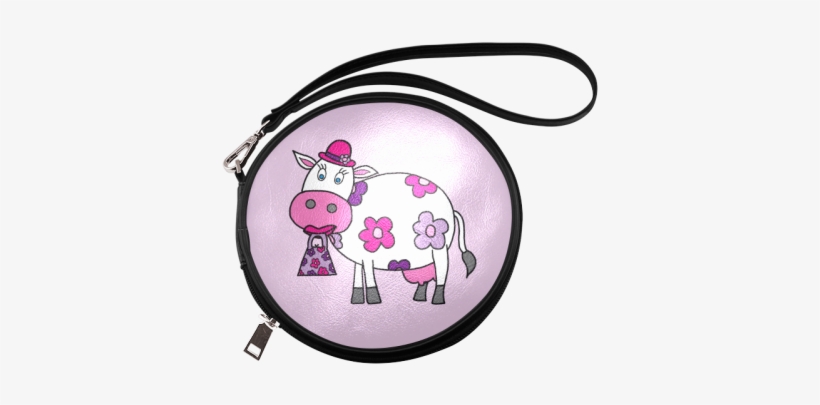 Pink Daisy Cow Round Makeup Bag - Cosmetics, transparent png #2836823