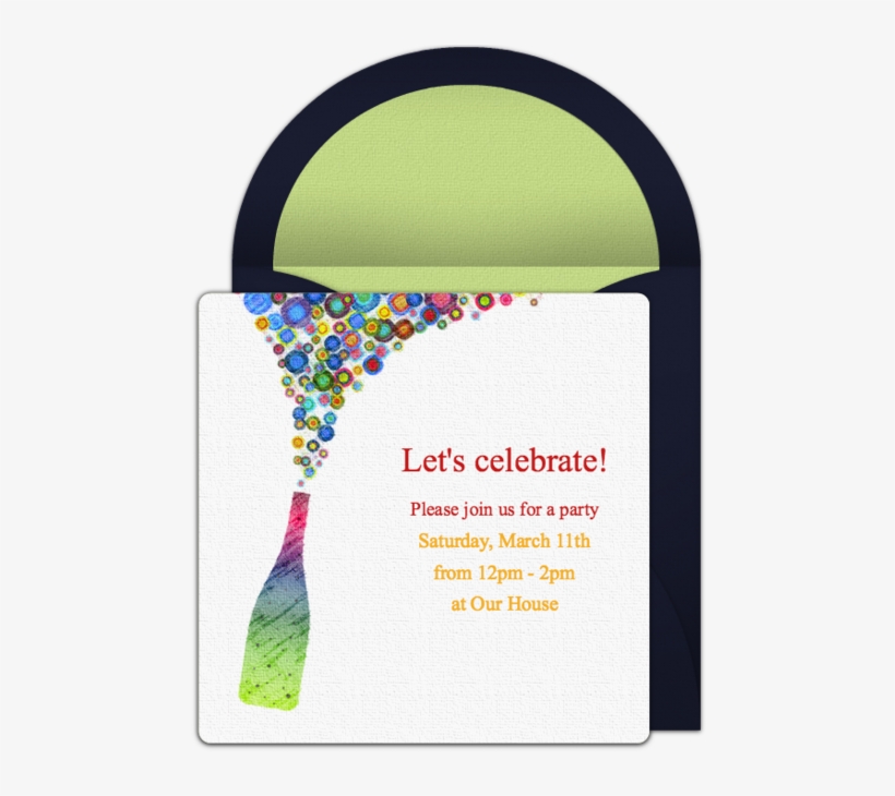 Champagne Pop Light Online Invitation - Party, transparent png #2836897
