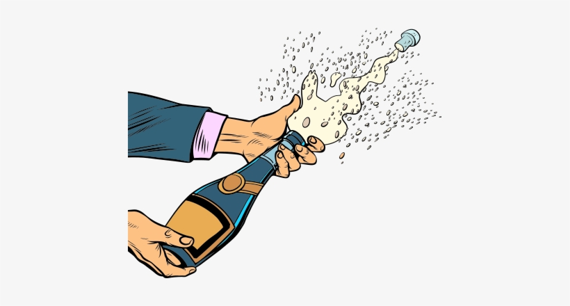 Never Pop Champagne Bottles While Facing The Crowd - Cartoon, transparent png #2836992