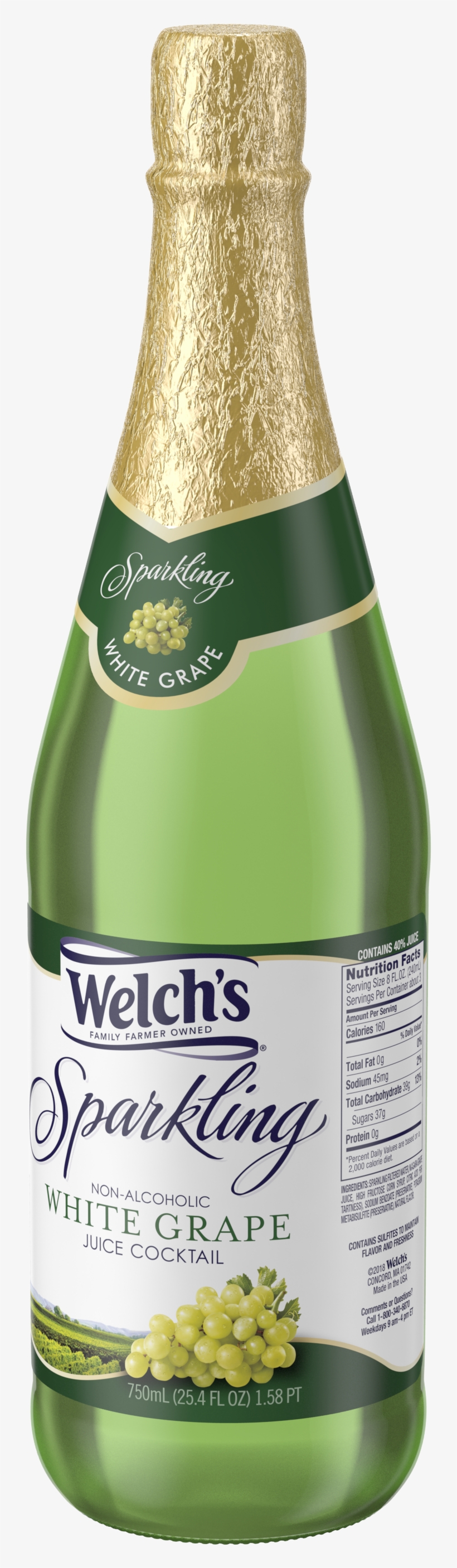 Welch's Sparkling Juice Cocktail, White Grape, - Welch's Sparkling, transparent png #2837049