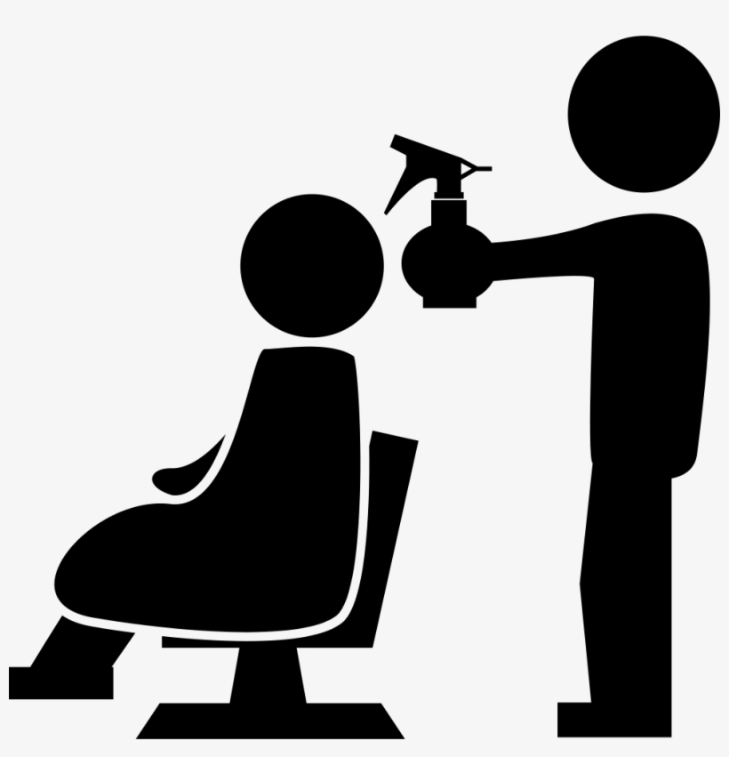 Hairdresser With Spray Bottle Behind The Client Of - Wash Hair Icon Png, transparent png #2837384