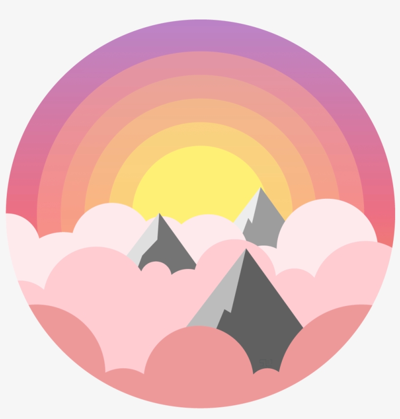 Day And Night Above The Clouds - Vector Graphics, transparent png #2837570