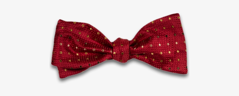 Red Woven Silk Bow Tie With Gold Olive And Bronze Dots - Adrano, transparent png #2838061