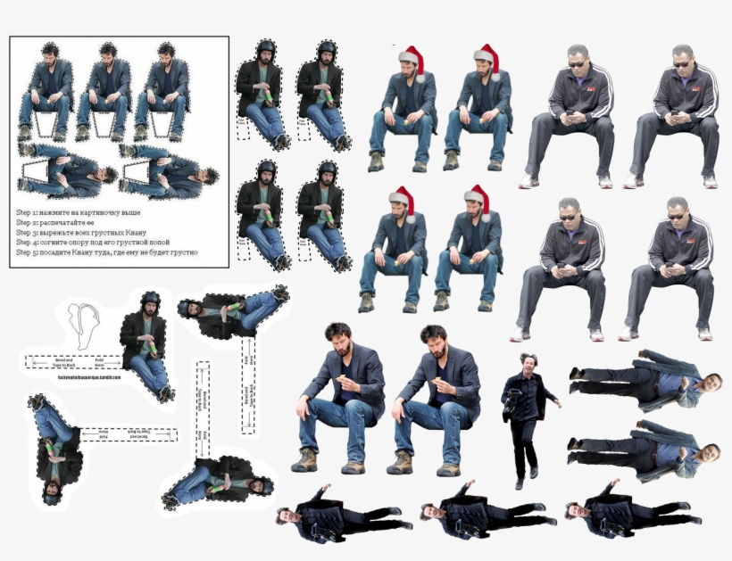 Fold Here Fold Step - Sad Keanu Cut Out, transparent png #2838162