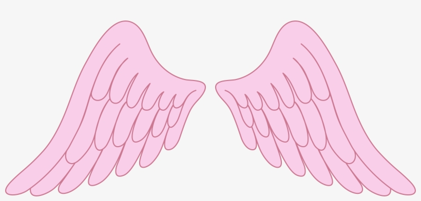 Pastel Pink Angel Wings - Simple Angel Wings Drawing, transparent png #2838497