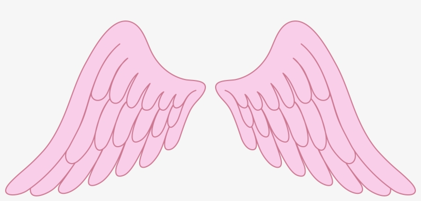 Pastel Pink Angel Wings - Simple Angel Wings Drawing, transparent png #2838497