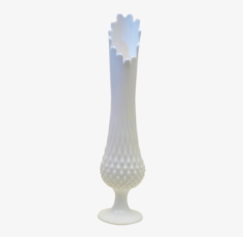 Fenton Hobnail Swung Milk Glass Vase - Vase, transparent png #2838607