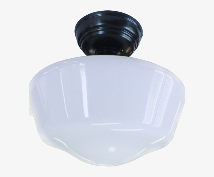Milk Glass Schoolhouse Lighting 16" Direct Ceiling - Serving Tray, transparent png #2838611