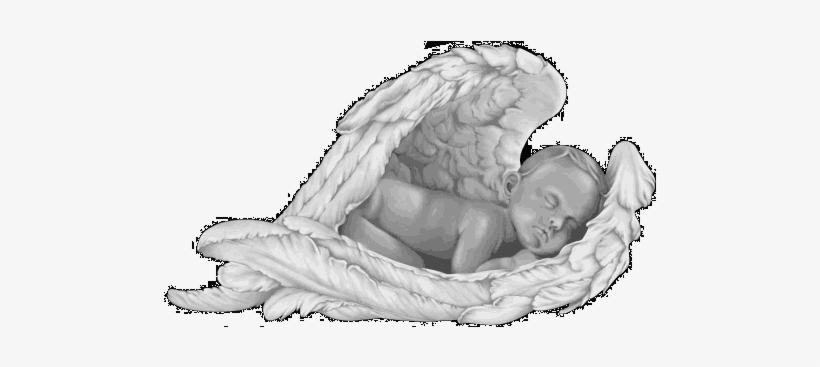 Black Granite Infant Monument 14inch Top 20inch Base - Baby Angel Sleeping Drawing, transparent png #2838783