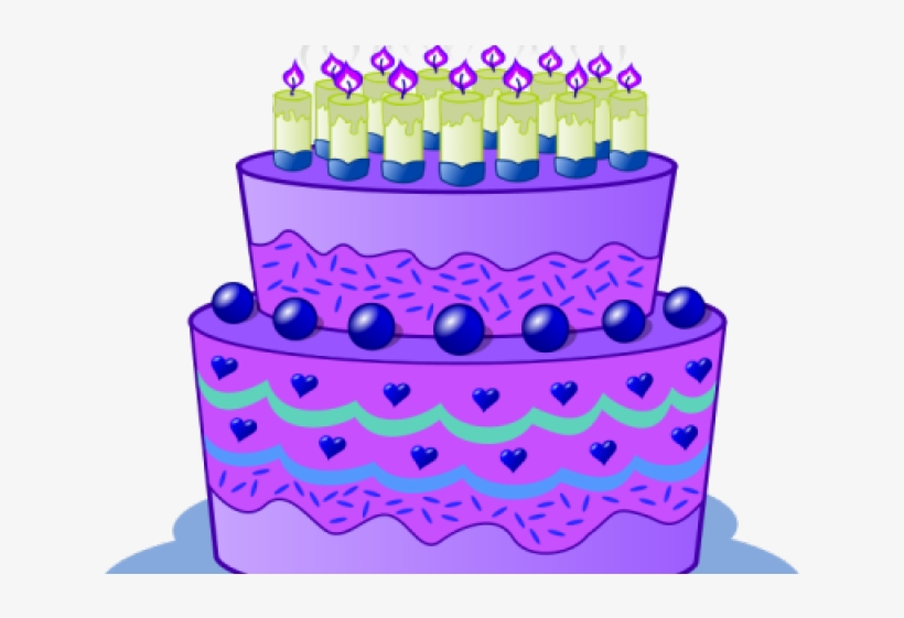 Birthday Cake Clipart Winter - Purple Birthday Cake Clip Art, transparent png #2839298