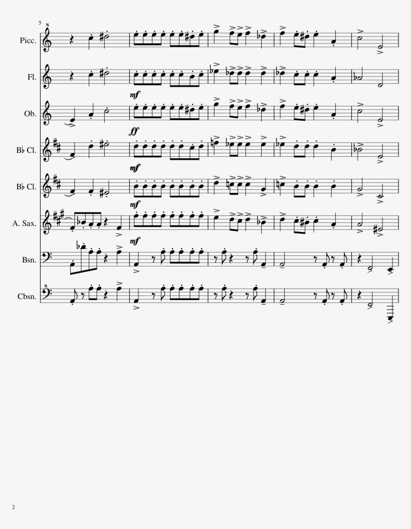 Nimbus 2000 Sheet Music Composed By John Williams 2 - Clarinet, transparent png #2839842
