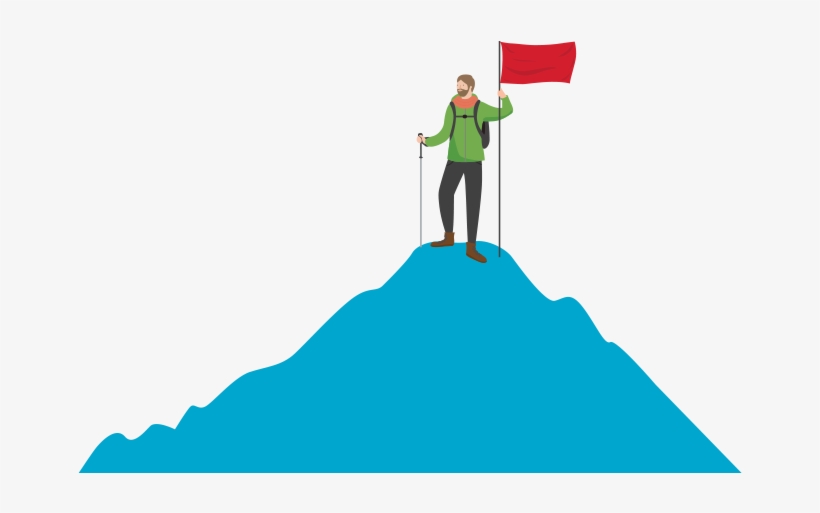 Climber Conquers Mountain And Stands On Its Peak - Loan, transparent png #2841102