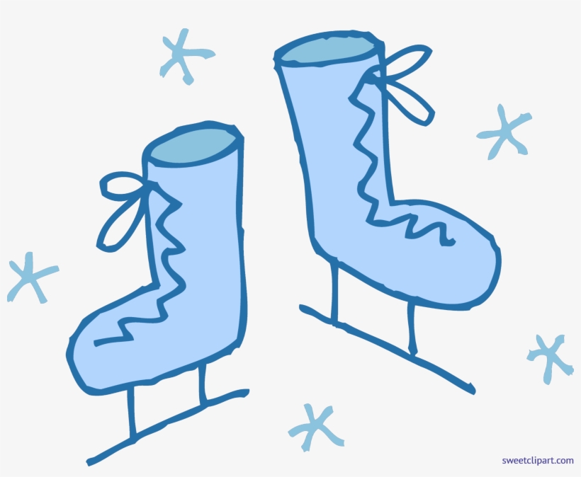 Vector Library Stock Blue Snowflakes Clip Art - Cute Ice Skates Clipart, transparent png #2841103