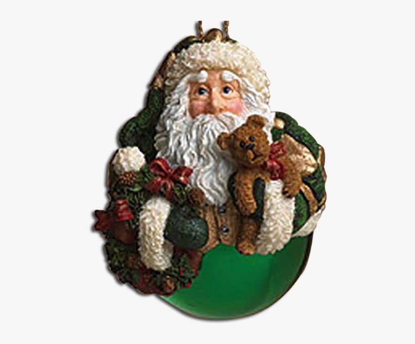 Boyds Father Christmas Shimmering Green Ball Glass - Christmas Ornament, transparent png #2841995