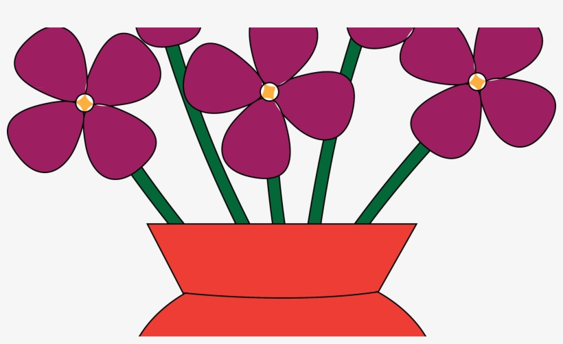 Vase Clipart 2 Flower - Vase Of Flowers Clipart, transparent png #2841999