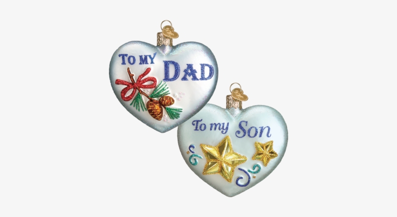 Favorite Men Heart - Heart For Father Glass Ornament By Old World Christmas, transparent png #2842000