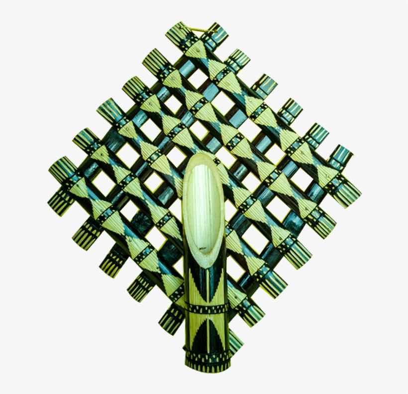 Criss-cross Bamboo Pipe Wall Flower Vase In Brown And - Vase, transparent png #2842027