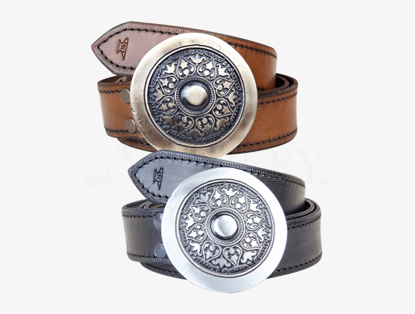 Medieval Shield Buckle Belt - Belt, transparent png #2842641