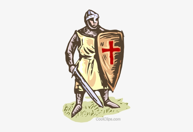 Medieval Warrior Royalty Free Vector Clip Art Illustration - Knight From Canterbury Tales, transparent png #2842766