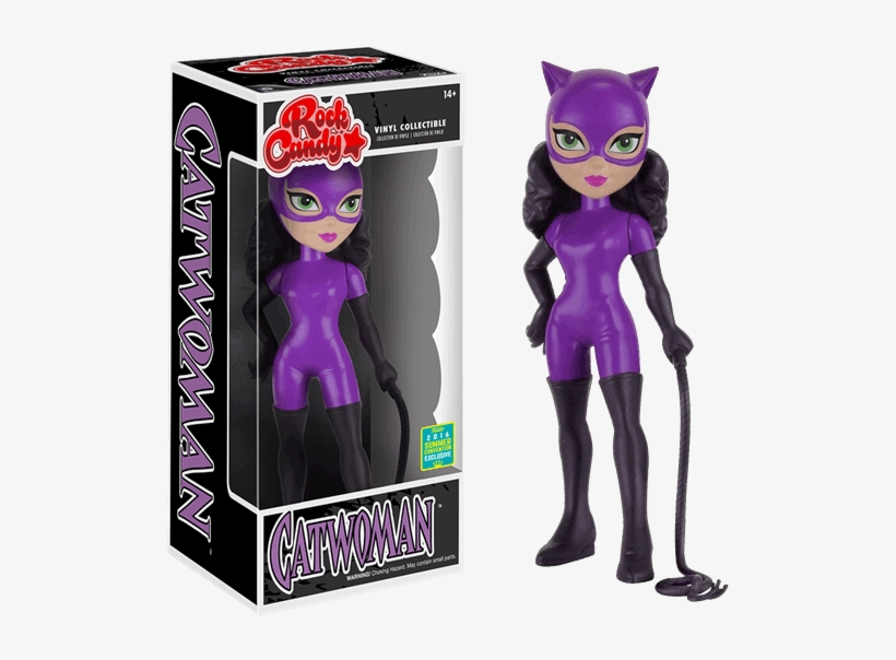 Catwoman Rock Candy Vinyl Figure Sdcc16 - Funko Rock Candy Catwoman, transparent png #2843228