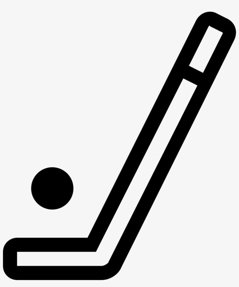 Hockey Stick And Ball Sportive Symbol Comments - White Hockey Stick Icon, transparent png #2843864