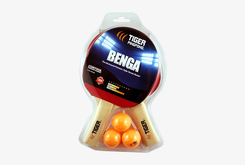 Benga 2 Kit - Tiger Ping Pong Benga Table Tennis Racket, transparent png #2843908