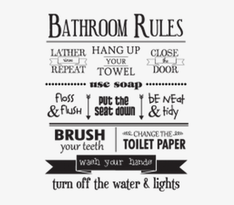 Bath0306 Bathroom Rules Wall - Bathroom Rules Png, transparent png #2843931