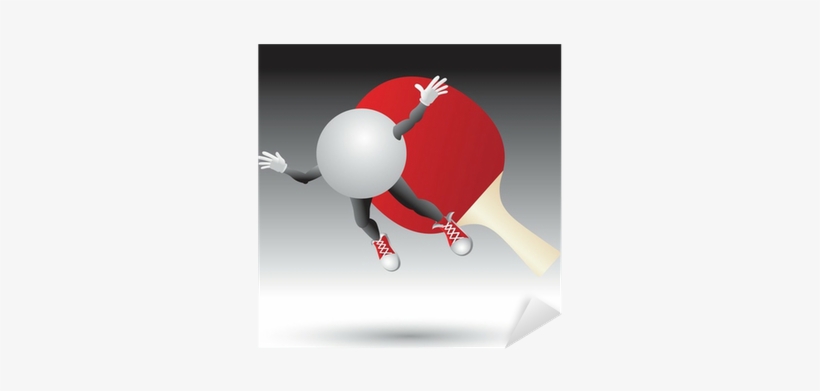 Ping Pong Paddle Hitting Ping Pong Ball Cartoon Character - Ping Pong Ball Cartoon, transparent png #2844253