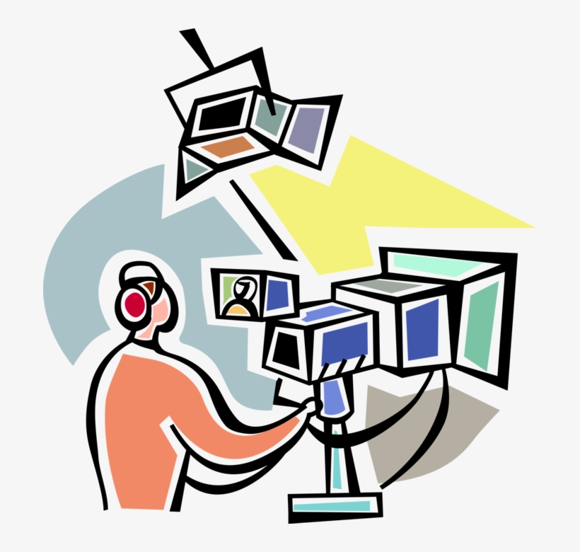 Vector Illustration Of Television Broadcast Studio, transparent png #2844277