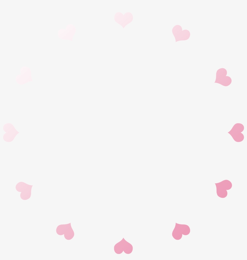 Clock Face Hearts Grad Pink White - Paper, transparent png #2844298