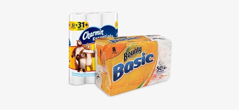 Bounty Paper Towels And Charmin Essential Bath Tissues - Charmin Essentials Strong Toilet Paper, Bath Tissue,, transparent png #2844450