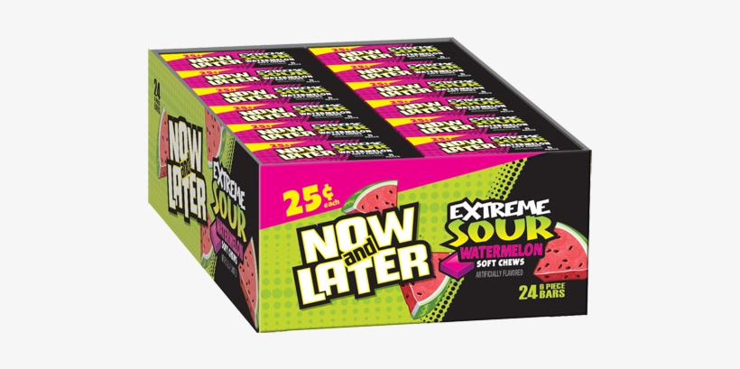 Watermelon Now And Later Extreme Sour Soft Chews 6-pack - Shell Shocked Now And Later Sours, transparent png #2844480