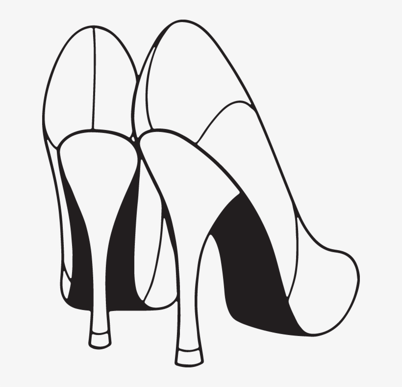 Shoes Clipart Heel - High Heels Clipart Black And White, transparent png #2844776
