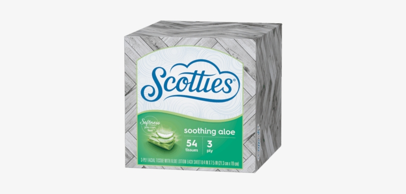 Scotties® Soothing Aloe Tissues - Scotties 2 Ply Facial Tissue 64 Ct, transparent png #2844780